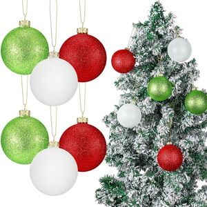 3.15 Inch Glass Christmas Tree Ornaments 6 Pcs Christmas Ball Ornaments